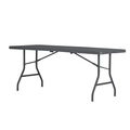 Zown Folding Table, Fold In Half, Resin, Commercial, 72" x 30", Grey Color 60559SGY1E